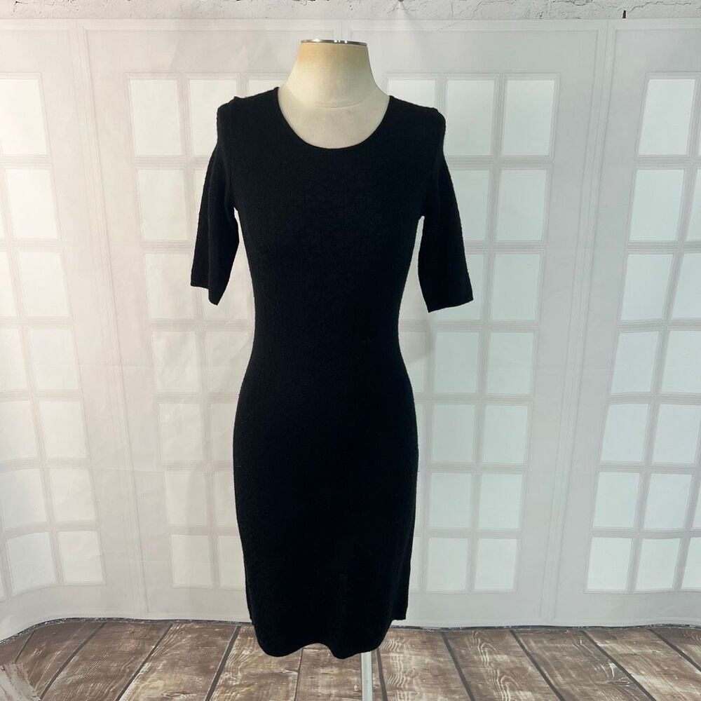 Gerard Darel Black Knit Wool Blend Short Sleeve Sweater Dress Size 1 or U.S. sma